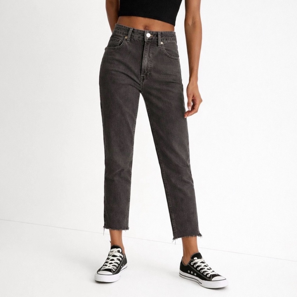 Madewell Charcoal Gray Curvy Mid-Rise Stovepipe Jeans Size 31